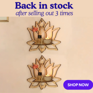 2pcs Lotus-Shaped Wooden Wall Shelves - Artistic Minimalist Home Decor